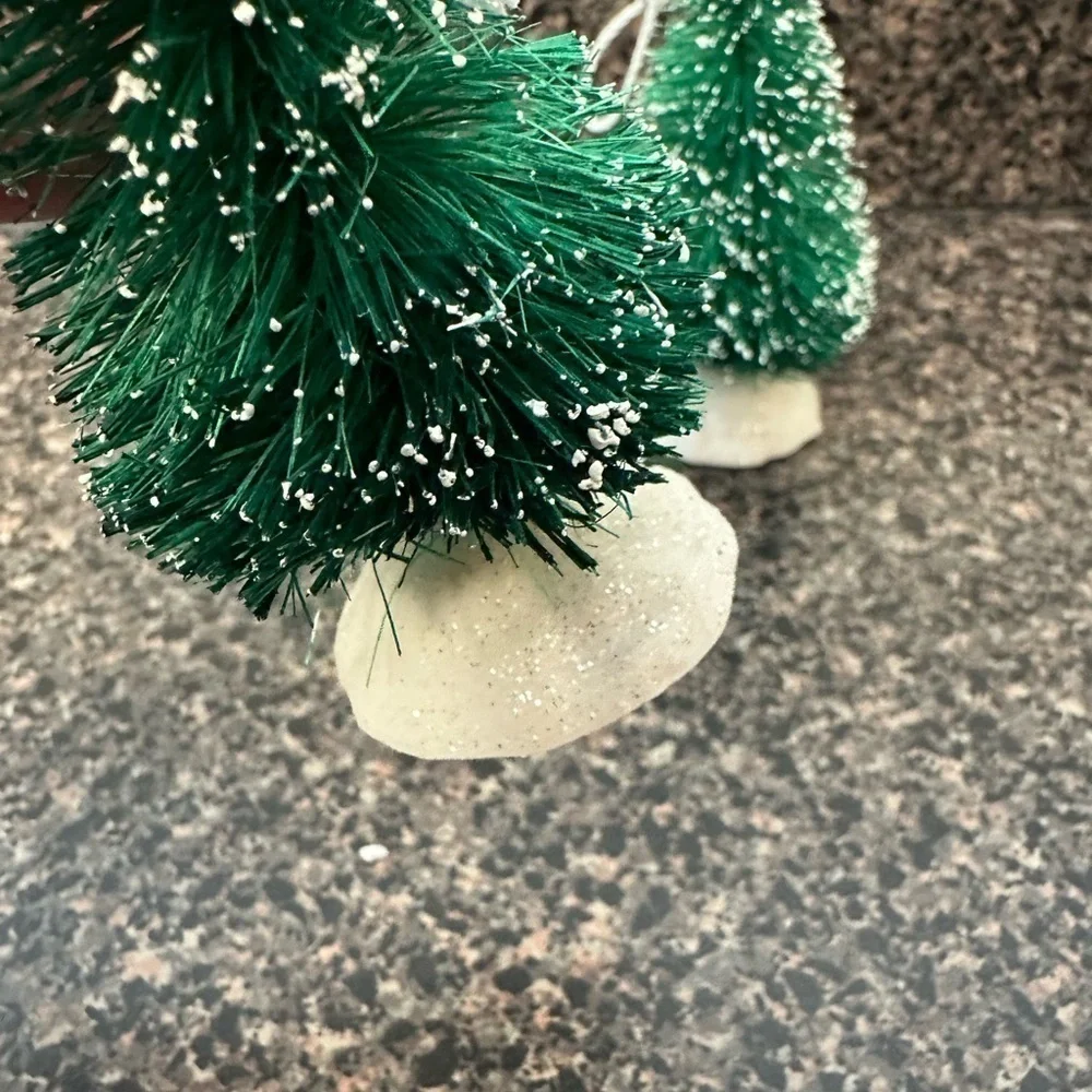 Christmas Bottlebrush Tree Ornaments Set Of Two